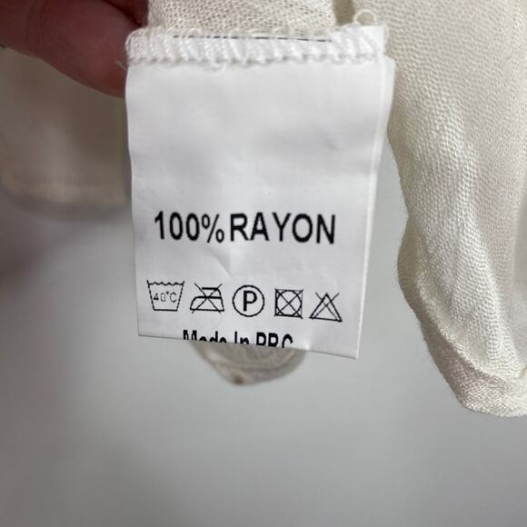 LF Native Rose Daria White Blue Embroidered Crop Tank Top Women's Size 10 NWT - Picture 7 of 8